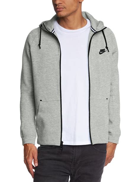 Nike Nike Mens Tech Fleece Full Zip Hoodie Dark Grey Heather Black