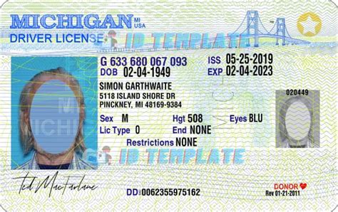 Michigan Driving License Psd Template V2 1200dpi