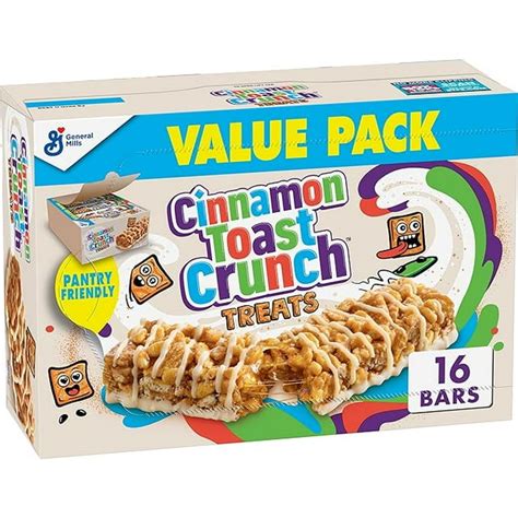 Cinnamon Toast Crunch Breakfast Cereal Treat Bars Snack Bars 16 Ct