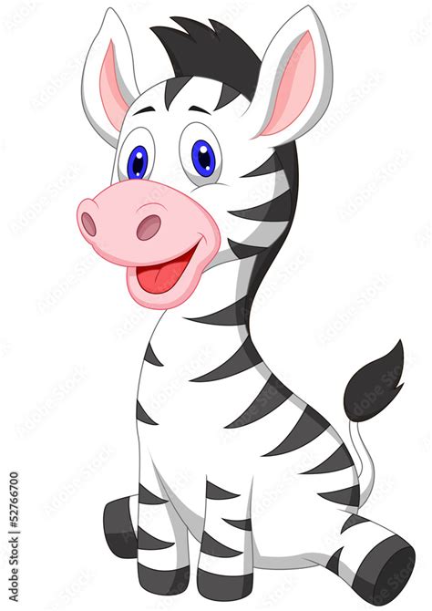 Cute baby zebra cartoon Stock Vector | Adobe Stock