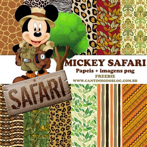 KIT SCRAPBOOK DIGITAL MICKEY SAFARI FREE Cantinho Do Blog