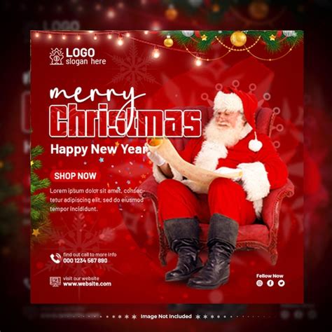 Premium PSD Modern Stylish Christmas Fashion Sale Instagram Post Feed