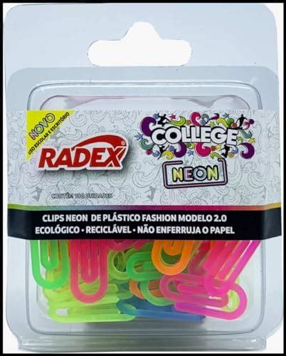 Clipes de Plástico Radex Neon Colorido N 2 100 Unidades