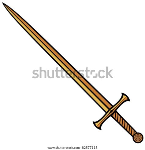 Golden Sword Stock Vector Royalty Free 82577113 Shutterstock