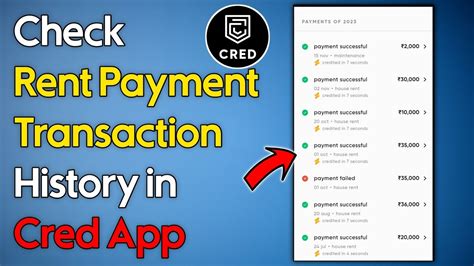 Check Rent Payment Transaction History In Cred App Youtube