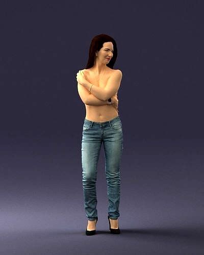 Half Naked Girl 0014 3d Model