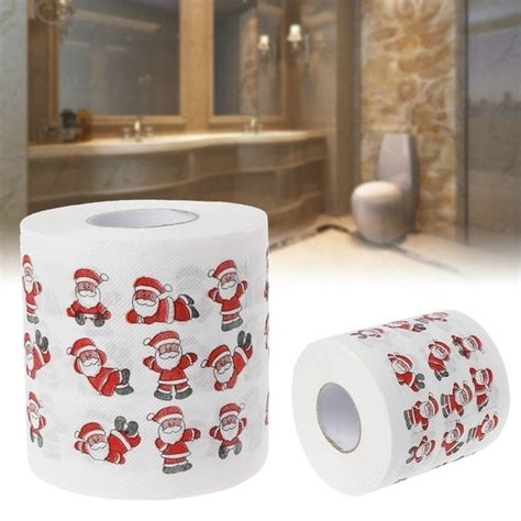 Banyo kağıt noel baskılı ev noel baba banyo tuvalet kağıdı kağıt noel