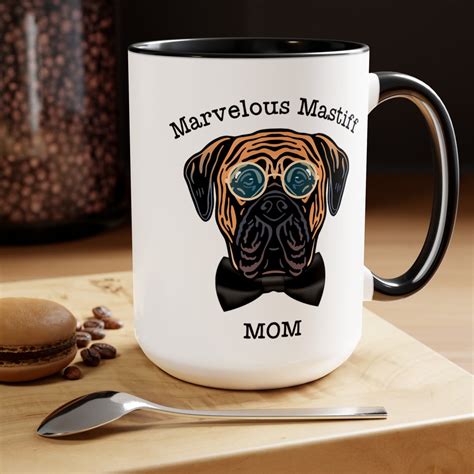 Marvelous Mastiff Mom Two Tone Coffee Mug 15oz Mastiff Mom English