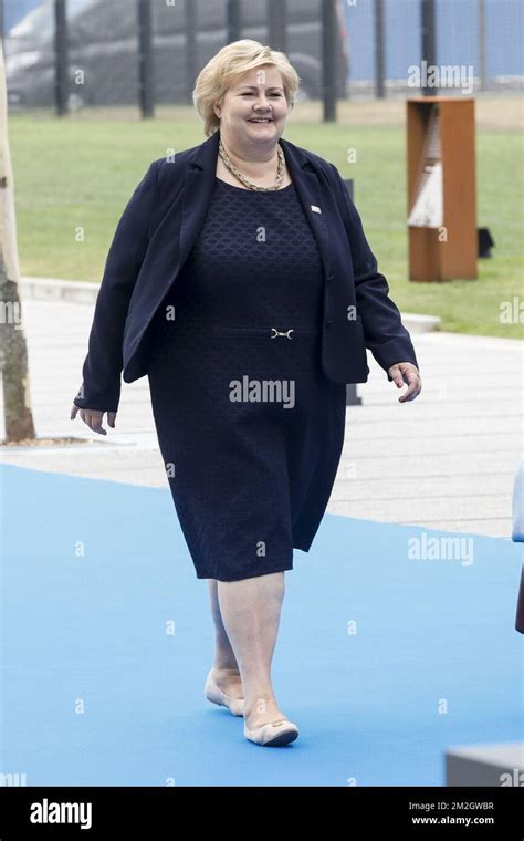 Prime Minister Of Norway Erna Solberg Pictured At The Arrivals On Day