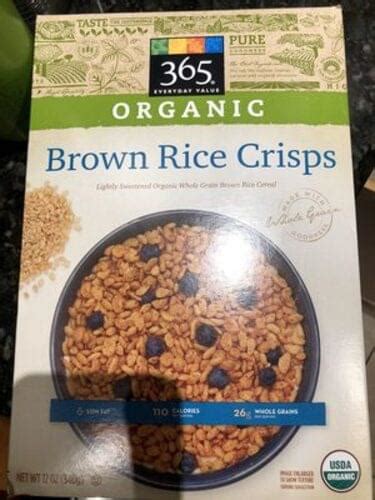 365 Everyday Value Brown Rice Crisps Organic Rice Cereal 30 G Nutrition Information Innit