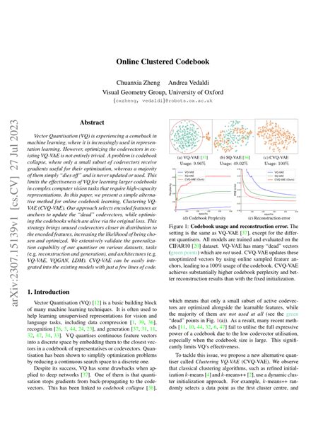 Pdf Online Clustered Codebook