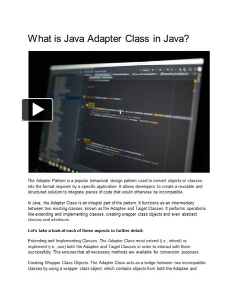 Ppt What Is Java Adapter Class In Java Powerpoint Presentation