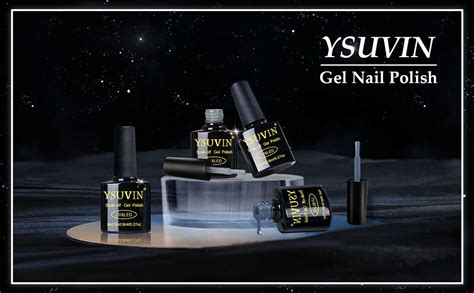 Ysuvin Vernis Semi Permanent Couleurs Paillet Noir Gris Blanc Fonc