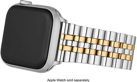 Customer Reviews: Michael Kors Two-Tone Stainless Steel Band for Apple Watch 42/44/45mm Silver ...