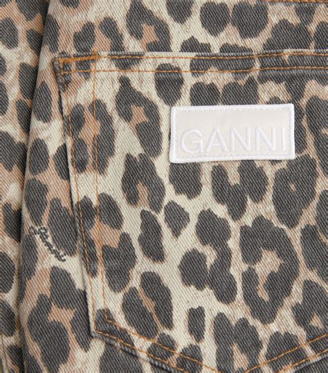 Womens Ganni Multi Leopard Print Betzy Jeans Harrods Uk