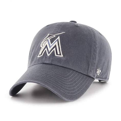 Miami Marlins 47 Brand Vintage Navy Clean Up Adjustable Hat