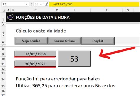 COMO CALCULAR A IDADE EXATA NO EXCEL ExcelForever