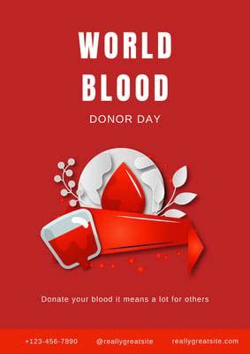 Free To Edit And Print Blood Drive Flyer Templates Canva