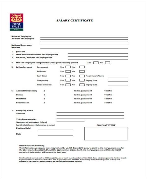 Salary Certificate Templates 15 Free Word Excel And Pdf Formats