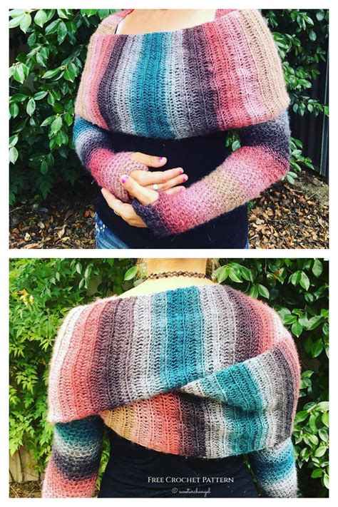 Sleeved Sweater Scarf Wrap Free Crochet Patterns DIY Magazine