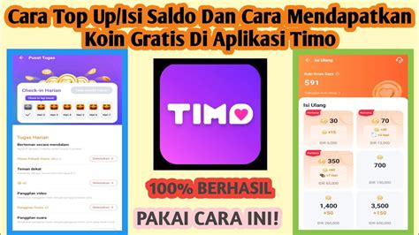 Cara Top Up Atau Isi Saldo Di Aplikasi Timo Cara Mendapatkan Koin