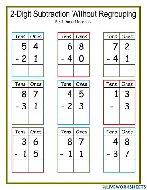 Free Two Digit Subtraction Without Regrouping Worksheet Download Free Two Digit Subtraction