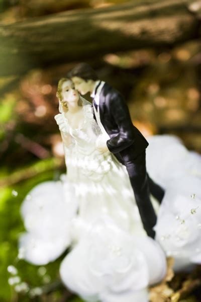 Braut Und Br Utigam Hochzeitstorte Figur Stockfoto