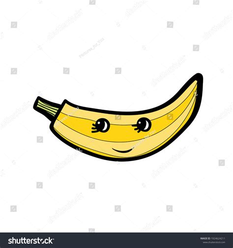 Funny Banana Fruit Eyes Smile Vector Stock Vector Royalty Free