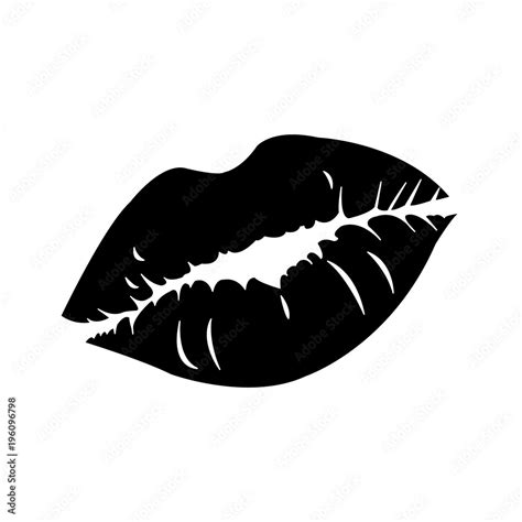 Silhouette Sexy Woman Lips Style Icon Stock Vector Adobe Stock