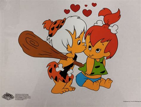 The Flintstones Pebbles & Bam Bam framed Animation Art Collectible - Etsy