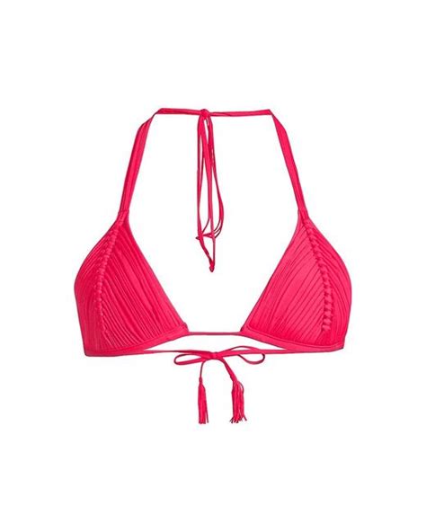 PQ Swim Synthetic Isla Macramé Triangle Bikini Top in Pink Lyst