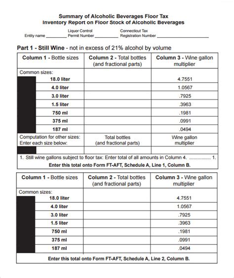 Free 8 Sample Liquor Inventory Templates In Pdf Excel