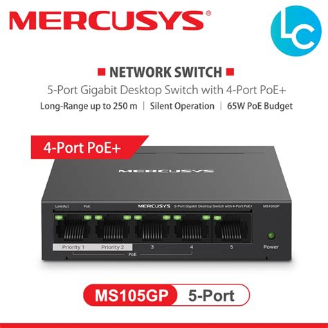 Mercusys Ms Gp Port Gigabit Desktop Switch With Port Poe