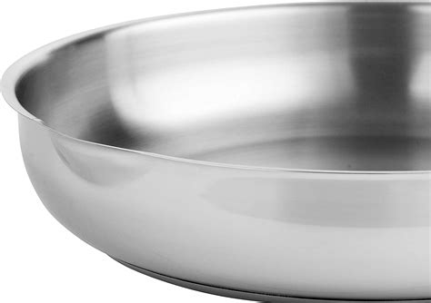 AVACRAFT 18/10 Stainless Steel Frying Pan with Lid and Side Spouts (Fi