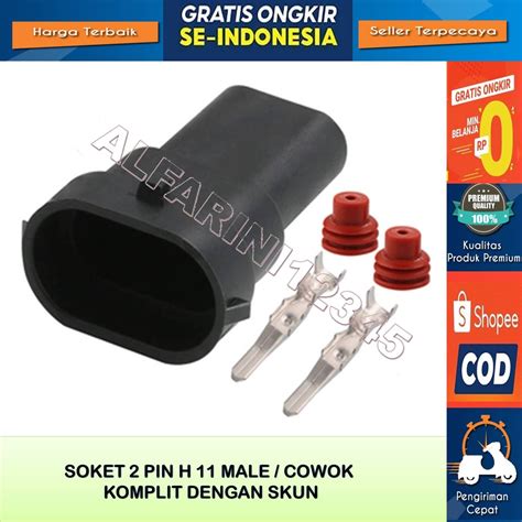 Jual Socket Lampu Foglamp H Male Cowok Komplit Skun Socket Soket