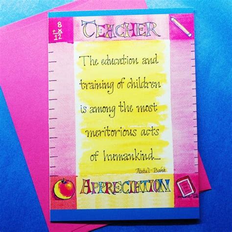 Teacher Appreciation Greeting Card - Character Building 101