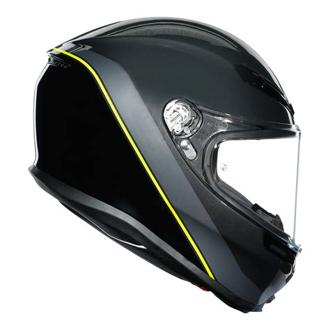 AGV K6 Minimal Helmet 2020 Model UK Stock Gunmetal/Black/Flo Yellow ...