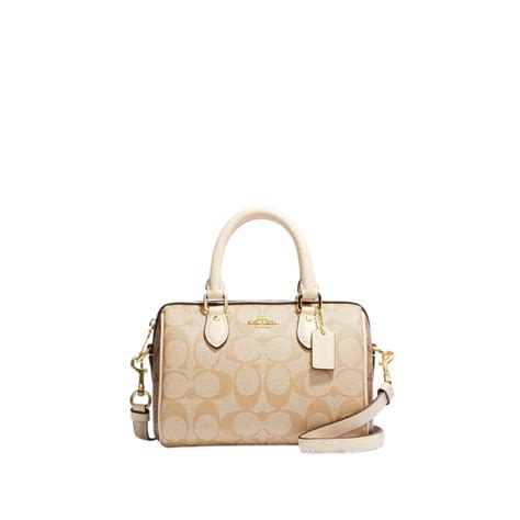 Jual Coach Mini Rowan Satchel In Blocked Signature Canvas Light Khaki Multi Shopee Indonesia