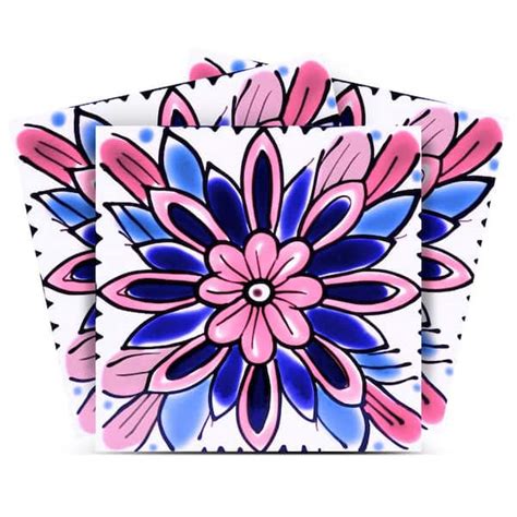 Mi Alma Blue And Pink C82 8 In X 8 In Vinyl Peel And Stick Tiles 24 Pack C82 8x8 Inch The