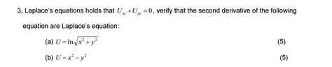 Solved 3 Laplaces Equations Holds That Uxxuyy0 Verify