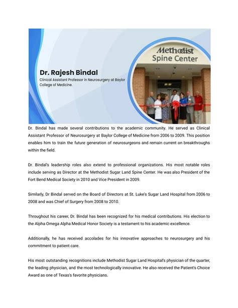 Biography of Dr. Rajesh Bindal | Neurosurgeon | PDF