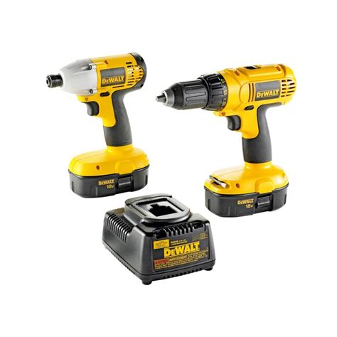 Dewalt 2 Tool 18 Volt Nickel Cadmium Nicd Power Tool Combo Kit With