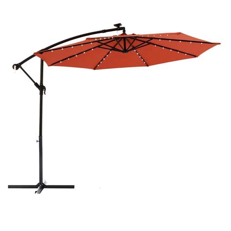 Sunrinx Ft Cantilever Solar Powered Hanging Patio Umbrella In