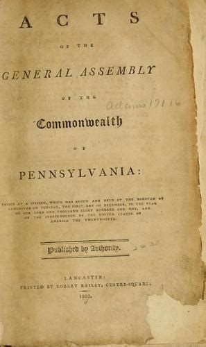 Acts Of The General Assembly Of The Commonwealth Of Pennsylvania Open Library