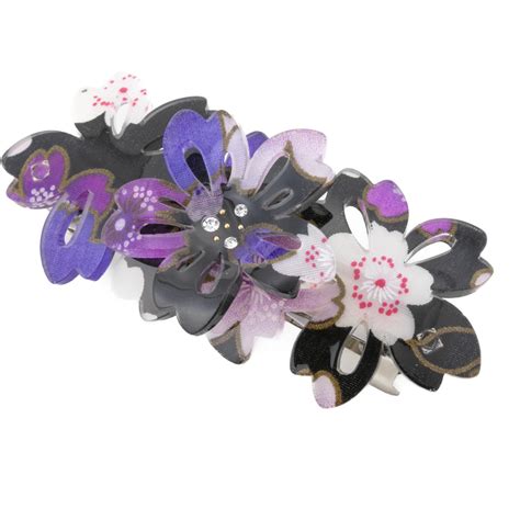 Hair Clip For Women Girls Barrette 863 Sakura Purple Flower Aesthetic