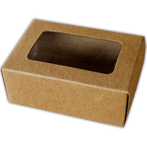 Customised Eco Friendly Brown Kraft Cake Boxes With Window Custom