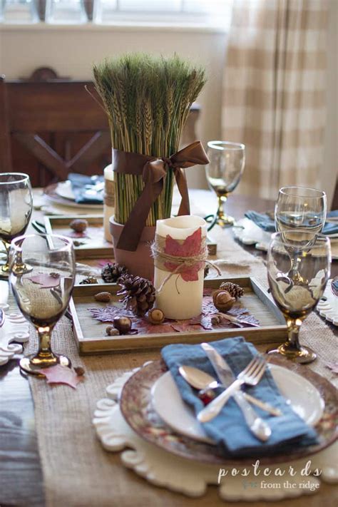 A rustic, natural Thanksgiving centerpiece - Postcards from the Ridge