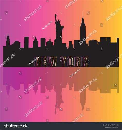 New York City Skyline Vector Stock Vector Royalty Free 2095978990