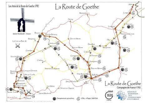 Carte De La Route De Goethe Campagne De France 1792 France La