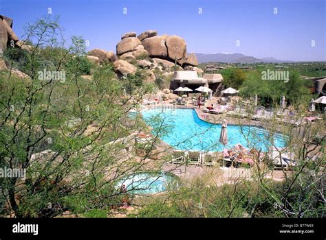 People At Swimming Pool At The Boulders Scottsdale Near Phoenix Arizona